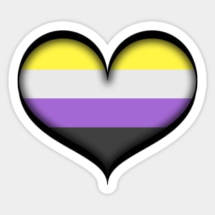 Large Vector Heart in Non-Binary Pride Flag Colors Sticker